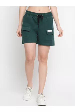 Belliskey Women Green High-Rise Shorts