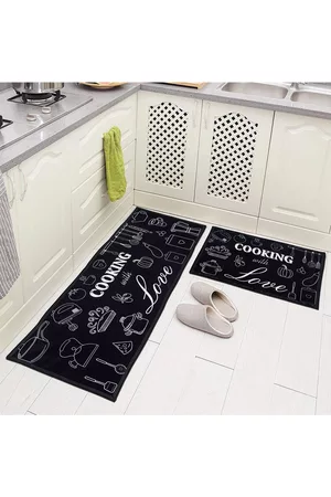 Aazeem Set Of 2 Abstract Floor Runner & Mat