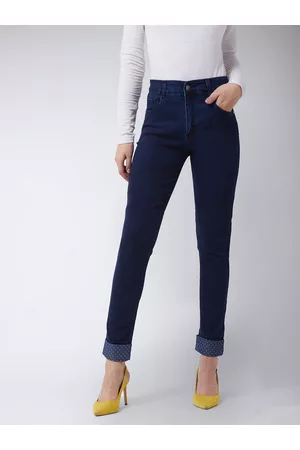 Miss Chase Women Navy Blue Skinny Fit Mid-Rise Clean Look Jeans