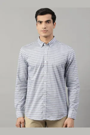 HARSAM Men Blue Multi Stripes Striped Casual Shirt