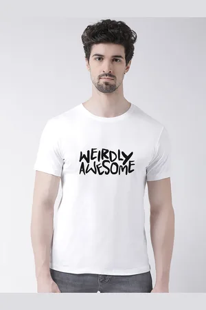 Friskers Men White Typography Printed T-shirt