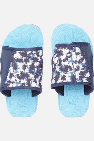 YK Boys Blue & Brown Abstract Print Sliders