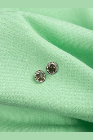 ExclusiveLane Silver-Toned Contemporary Studs Earrings
