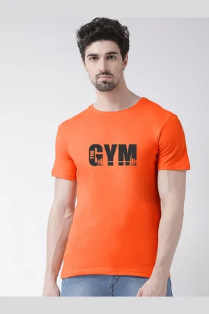 Friskers Men Orange Typography Printed T-shirt