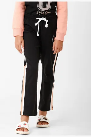 KATE & OSCAR Girls Black & White Striped Track Pant