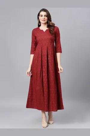 IDALIA Grey Ethnic Motifs Cotton Maxi Dress