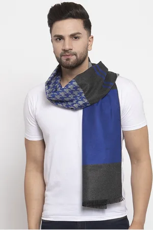 Calvadoss Men Grey & Blue Printed Muffler