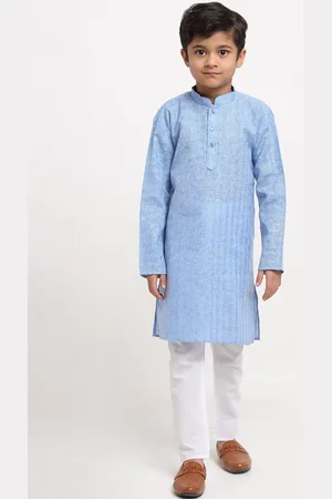 Kraft Boys Blue Regular Pure Cotton Kurta with Pyjamas