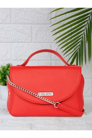 FLYING BERRY Women Red Solid Satchel Bag