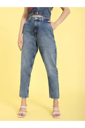 Flying Machine Women Blue Boyfriend Fit Heavy Fade Stretchable Jeans