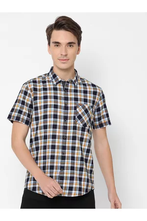 Pepe Jeans Men Yellow Tartan Checks Checked Pure Cotton Casual Shirt