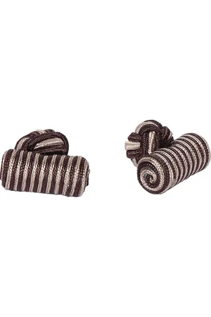 Alvaro Castagnino Brown & Beige Geometric Cufflink
