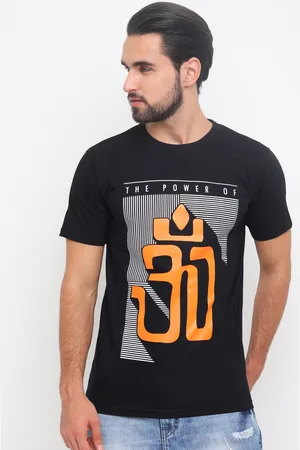 Bushirt Men Black Printed Round Neck T-shirt