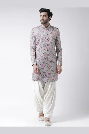 KISAH Men Floral Printed Indowestern Sherwani Set
