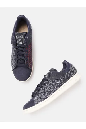 adidas Unisex Navy Blue & Red Woven Design Stan Smith Sneakers