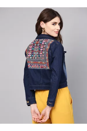 Buy online Embroidered Back Stone Washed Jacket from jackets and blazers  and coats for Women by Bhama Couture for ₹1009 at 66% off | 2024  Limeroad.com