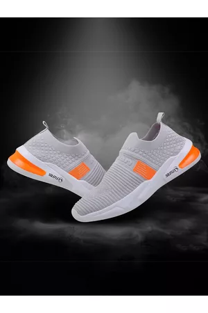 ASIAN Men Grey Mesh Hattrick-27 Regular Running Shoes