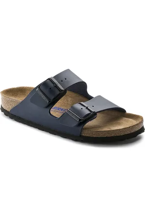 Birkenstock Arizona Soft Footbed Blue Regular Width Birko-Flor Two-Strap Sandals