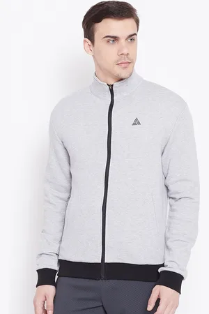 ATHLISIS Men Grey Melange Training or Gym Sporty Jacket