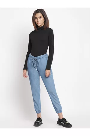 Belliskey Women Blue Loose Fit Printed Joggers