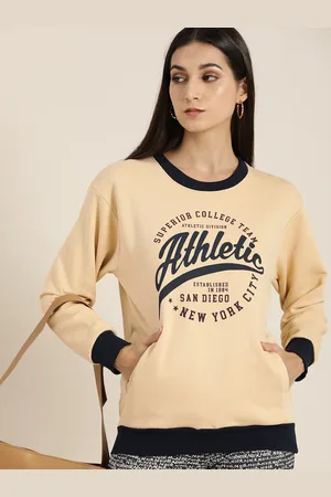 Dillinger Women Beige Printed Oversized Sweatshirt