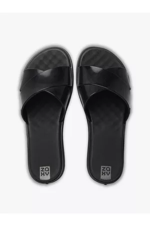 Zaxy Women Slippers - Women Black Thong Flip-Flops
