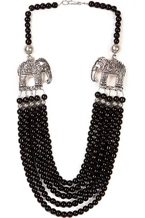 Bamboo Tree Jewels Black Metal Necklace