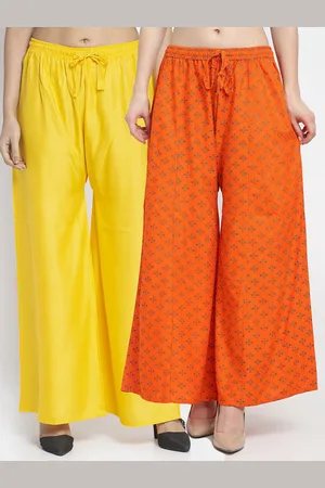 Jinfo Women Set of 2 Yellow & Orange Palazzos