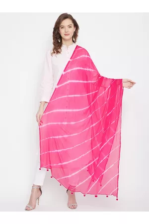 Clora Creation Magenta & White Dyed Dupatta