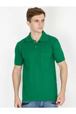 Fleximaa Men Green Polo Collar T-shirt