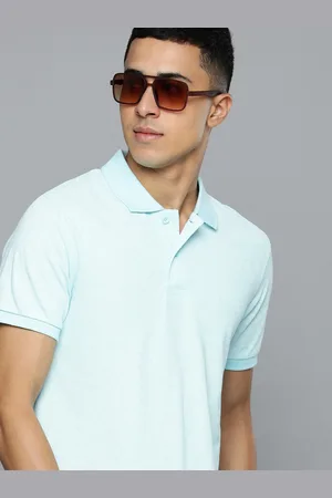 Flying Machine Men Blue Polo Collar Pure Cotton T-shirt