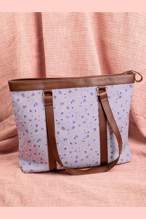 DEEBACO Lavender Floral Printed Oversized Tote Bag