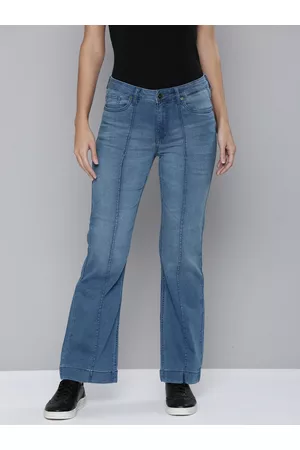 Flying Machine Women Blue Bootcut Mid Rise Light Fade Stretchable Jeans