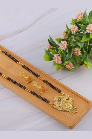 Brandsoon Gold-Plated Beaded Mangalsutra Set