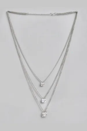 Kord Store Silver-Plated Stone-Studded Layered Necklace