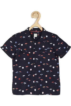 Peter England Boys Printed Casual Cotton Shirt