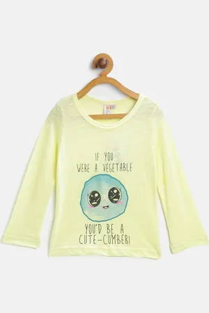 Kids On Board Yellow Print Pure Cotton Top