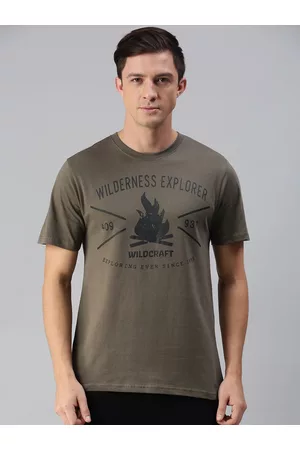 Wildcraft Men Olive Green Typography Printed T-shirt