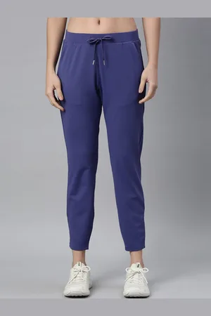 ENAMORA Women Navy Blue Solid Relaxed Fit Dry Fit Antimicrobial Athleisure Track Pants