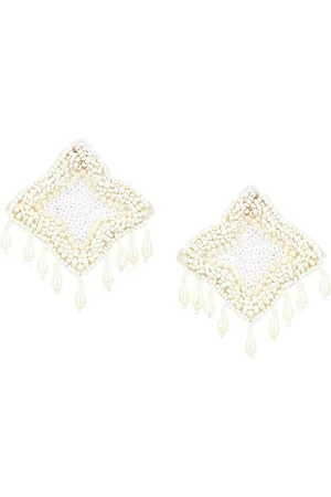 Cardinal White Contemporary Drop Earrings