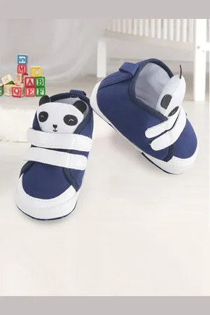 Baby Moo Infant Kids Blue & White Colorblocked Booties