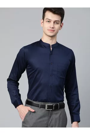 DENNISON Men Navy Blue Smart Slim Fit Solid Formal Shirt