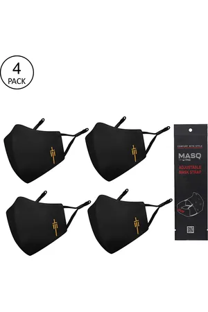 Masq Men Pack Of 4 4-Ply Reusable Anti-Pollution Pure Cotton Cloth Masks