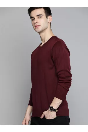HARVARD Men Maroon Solid Pullover