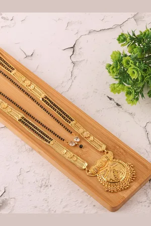 Brandsoon Women Black Gold-Plated Mangalsutra