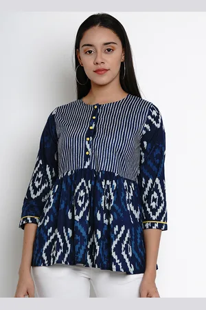 Bhama Couture Women Blue Printed Top