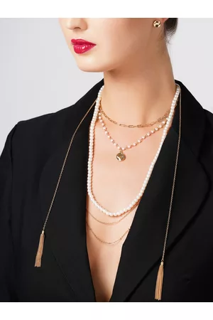 Ami Gold-Toned & White Gold-Plated Layered Necklace