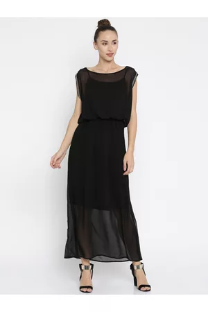 Deal Women Black Solid Maxi Dress