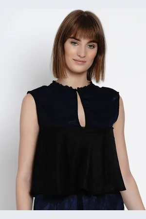 Erotissch Women Black Solid A-Line Top