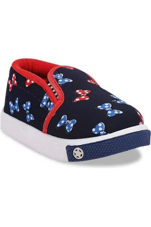 NEOBABY Kids Navy Blue & Red Printed Slip-On Sneakers